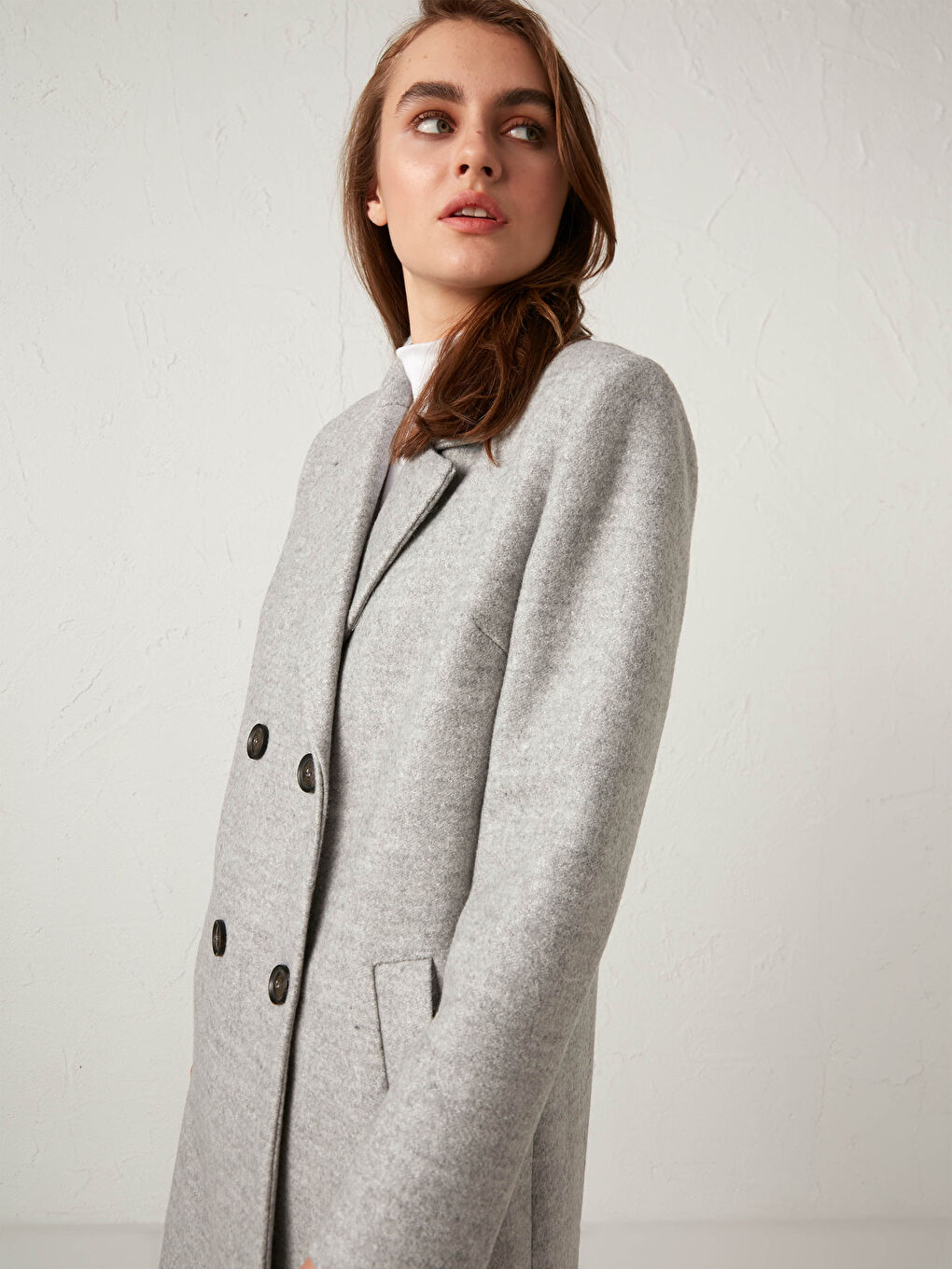 Jacket Collar Long Sleeve Women's Cachet Coat-6