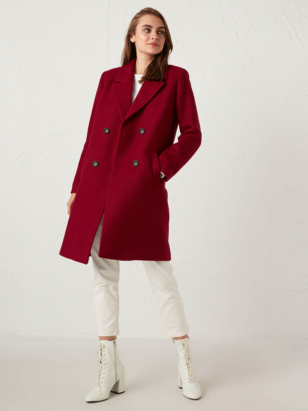 Žena BORDO Kaput od mješavine vune-3