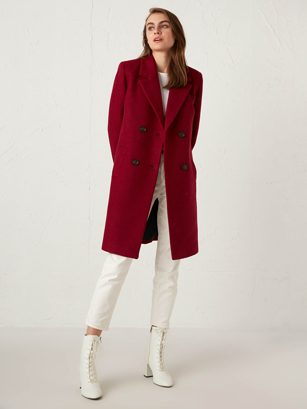 Žena BORDO Kaput od mješavine vune-4