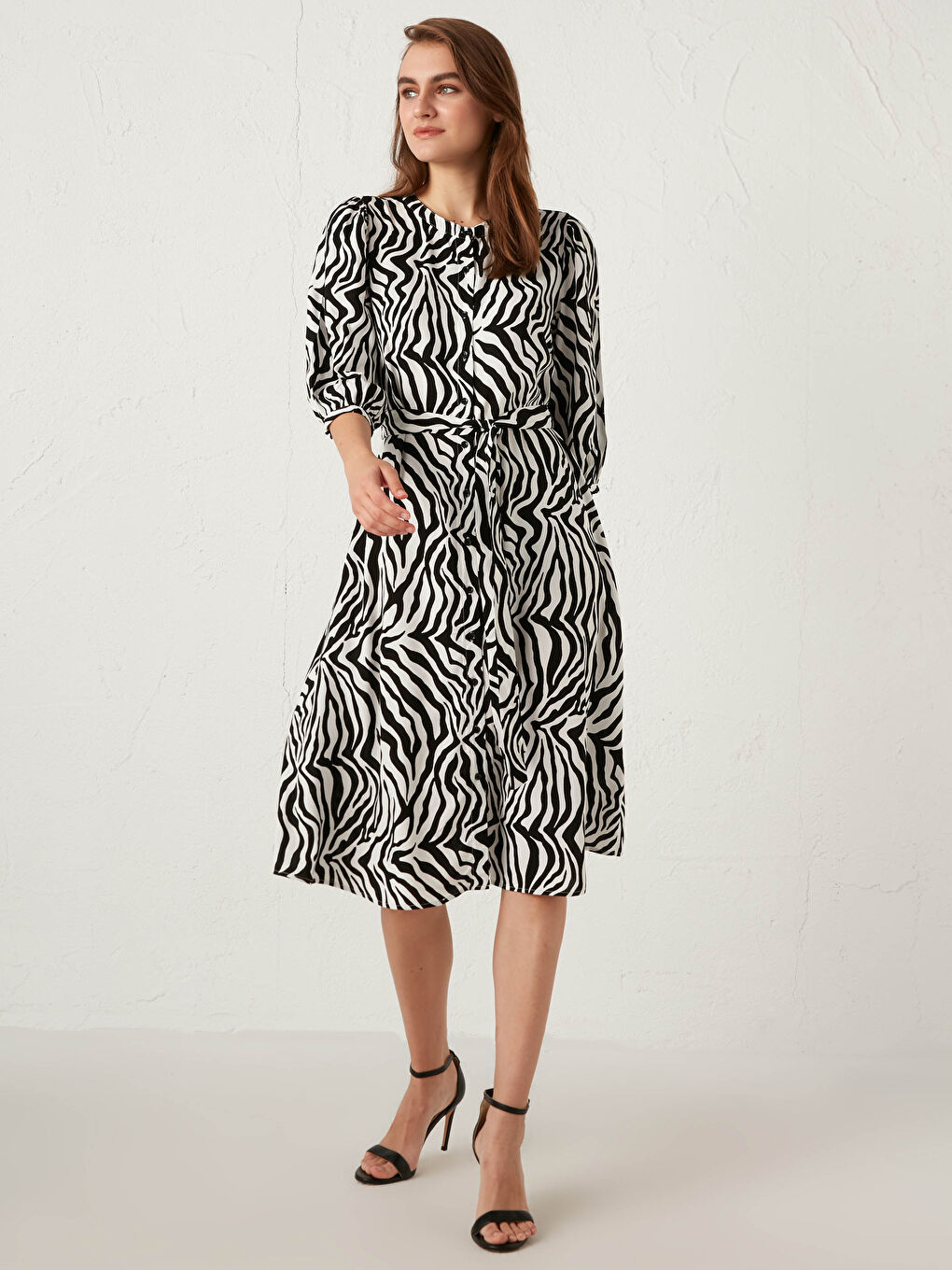 Rochie cu Model Zebră și Curea