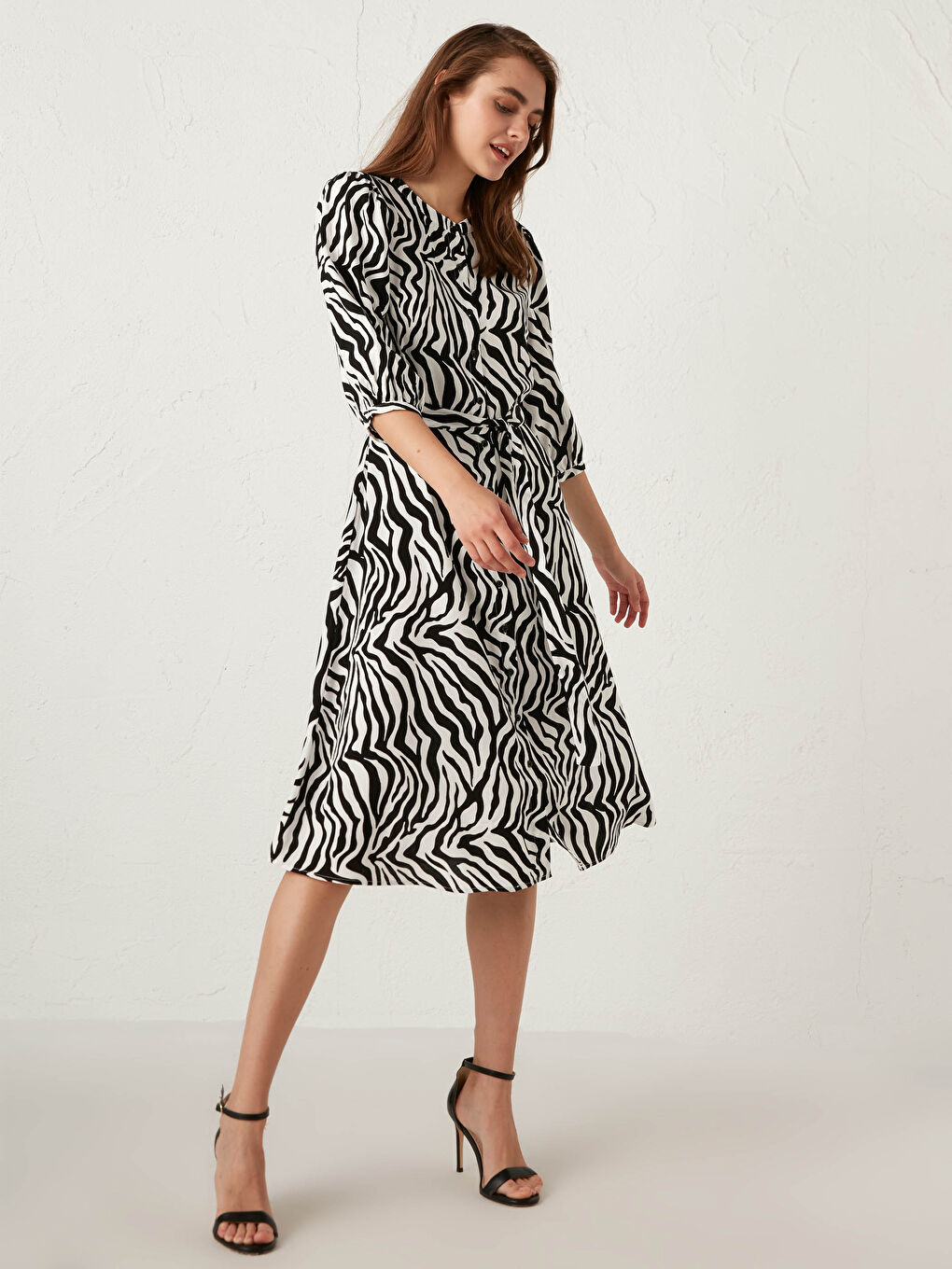 Rochie cu Model Zebră și Curea-1