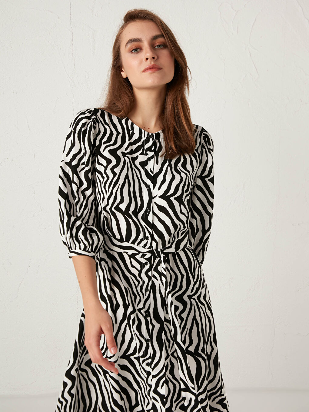 Rochie cu Model Zebră și Curea-3