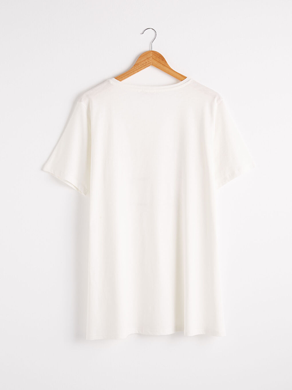 Ekru Işıltılı Yazı Baskılı Tişört-1