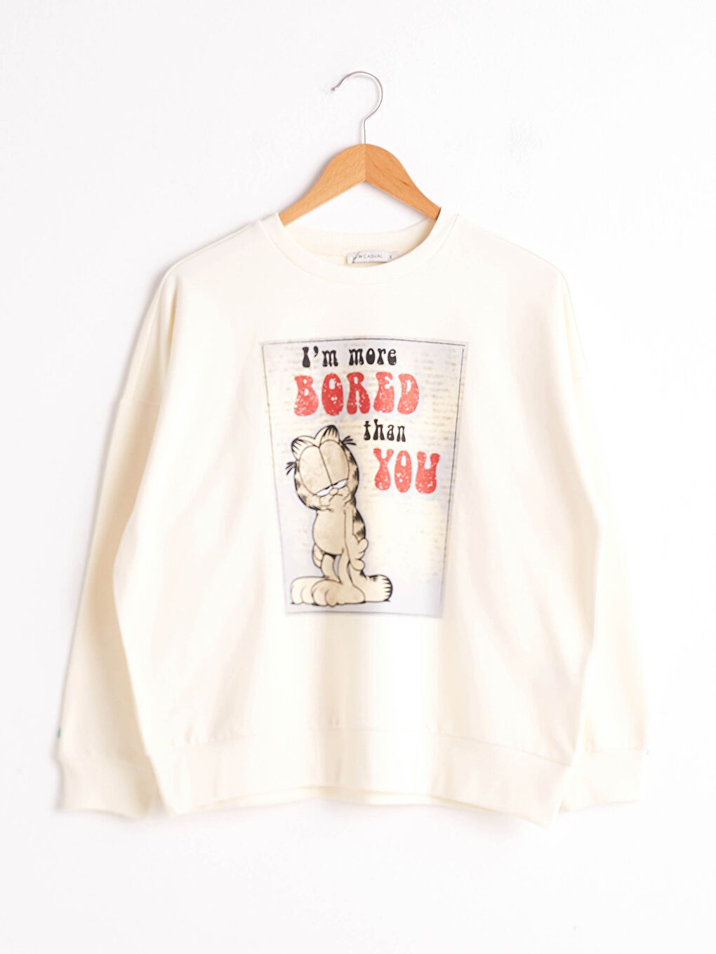 Ekru Garfield Baskılı Sweatshirt-5