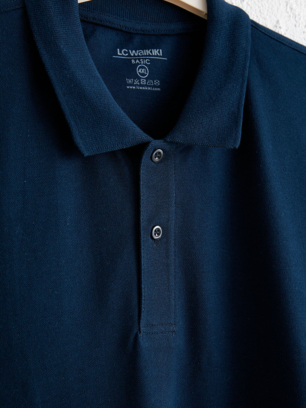 Lacivert Polo Yaka Kısa Kollu Basic Pike Tişört-2