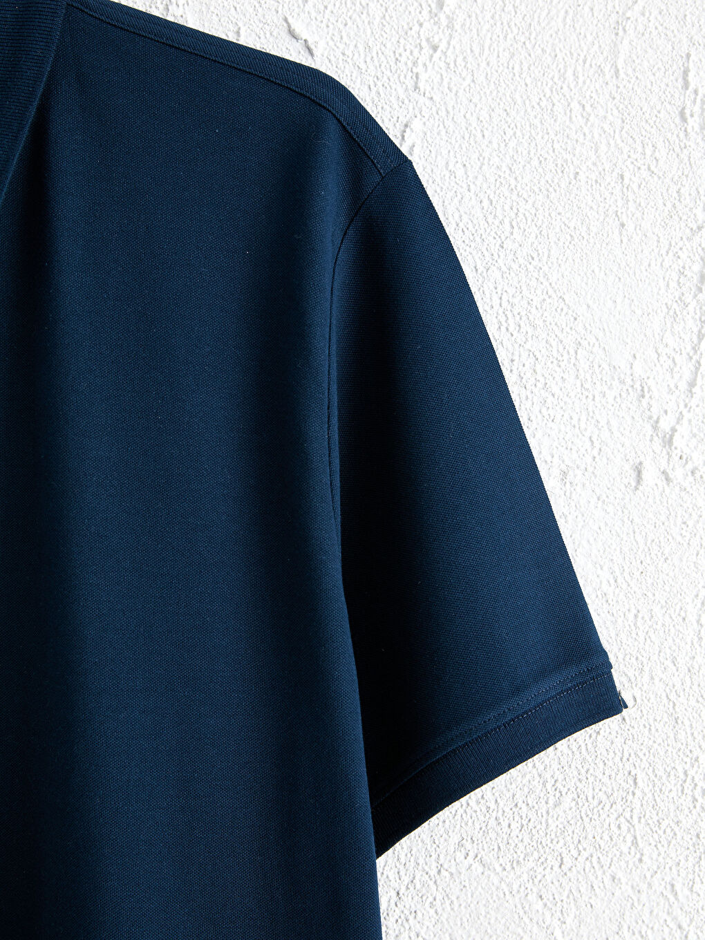 Lacivert Polo Yaka Kısa Kollu Basic Pike Tişört-3