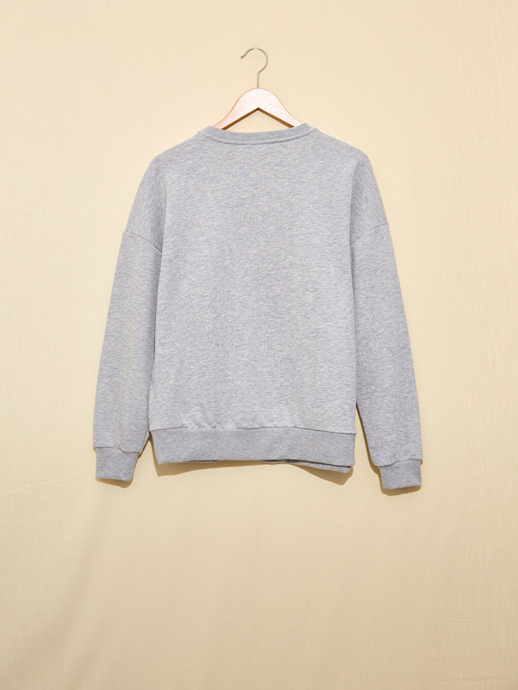Gri Yılbaşı Temalı Pamuklu Baskılı Sweatshirt-7