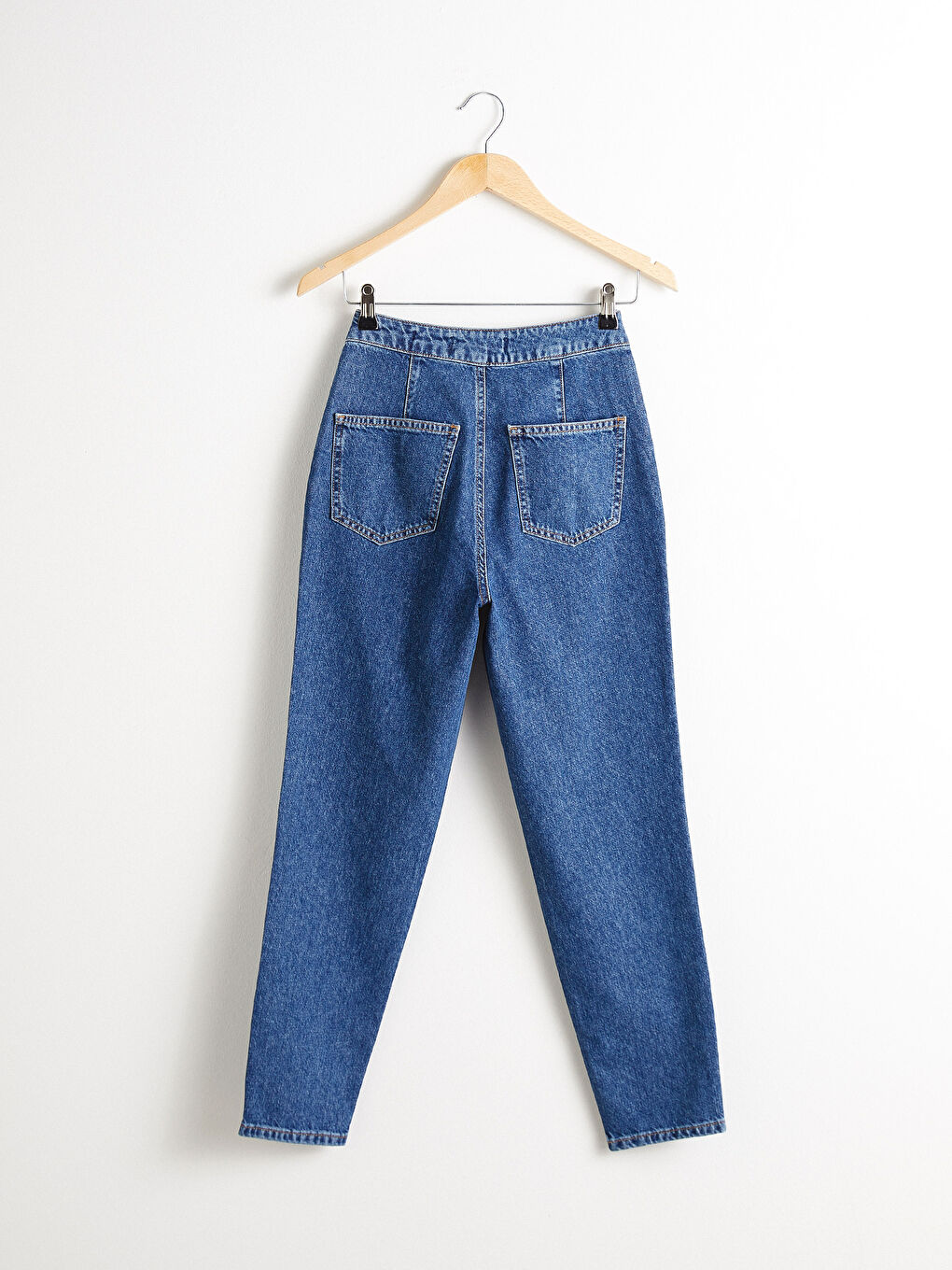 Hoch taillierte Mom Fit Damen Jeans-6