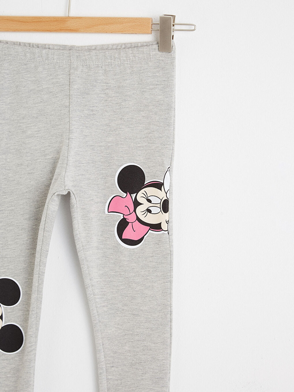Gri Kız Bebek Minnie ve Mickey Mouse Baskılı Tayt-2