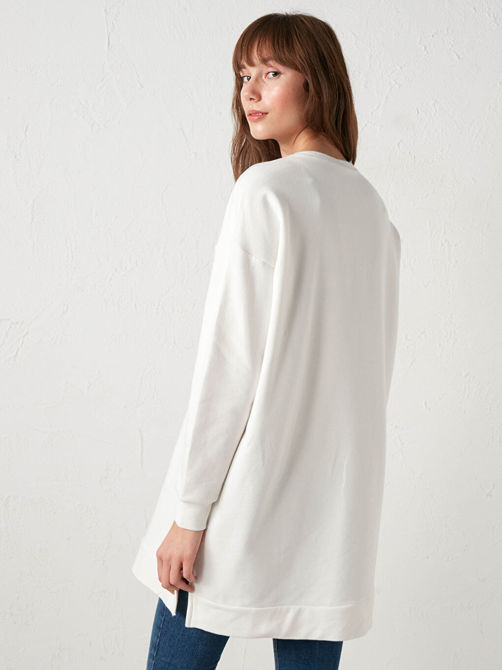 Bedruckte Baumwoll-Sweatshirt-Tunika für Damen-3