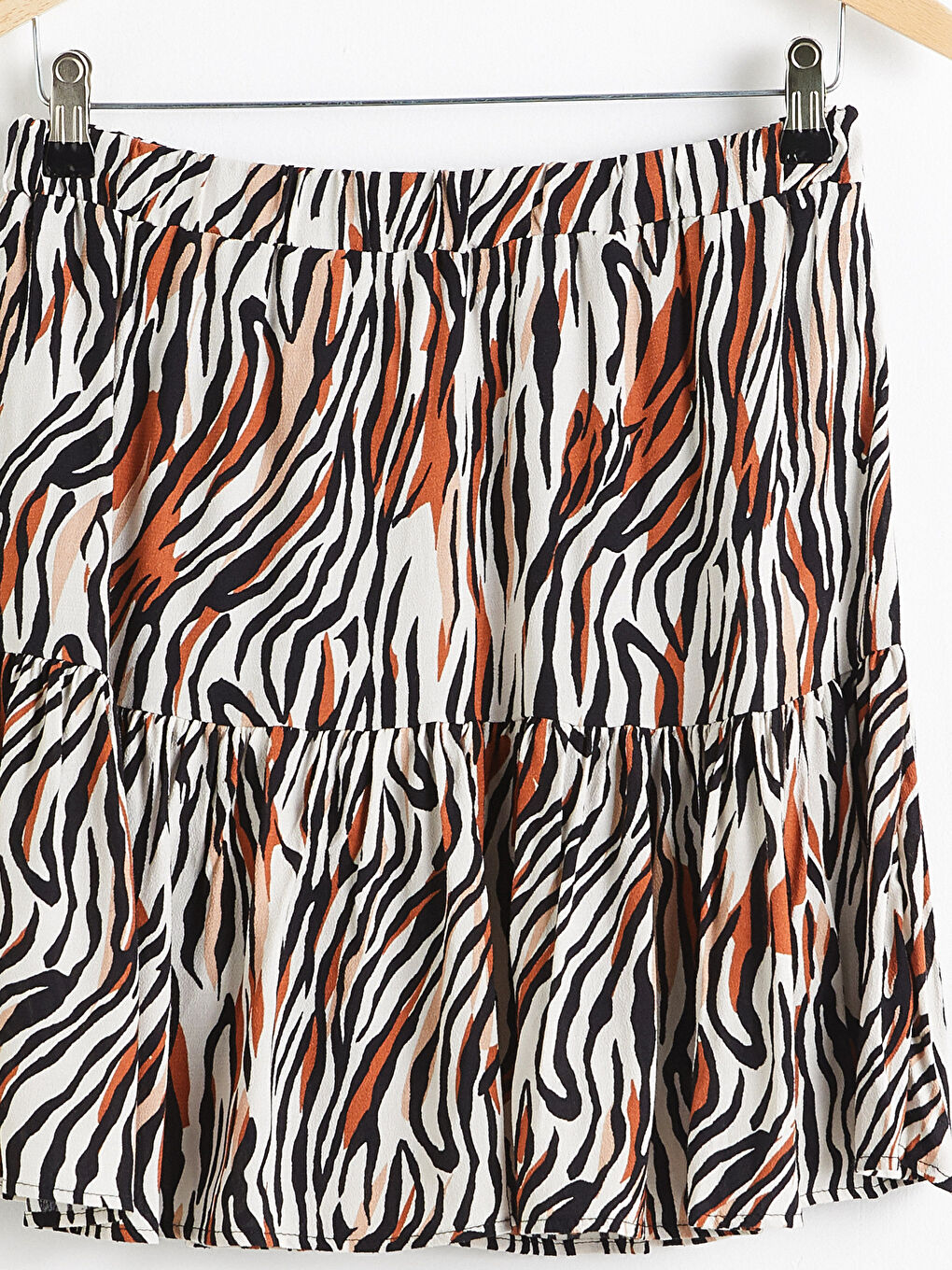 LCW Vision Elastic Waist Leopard Figured Skirt -0WGJ31Z8-F9C