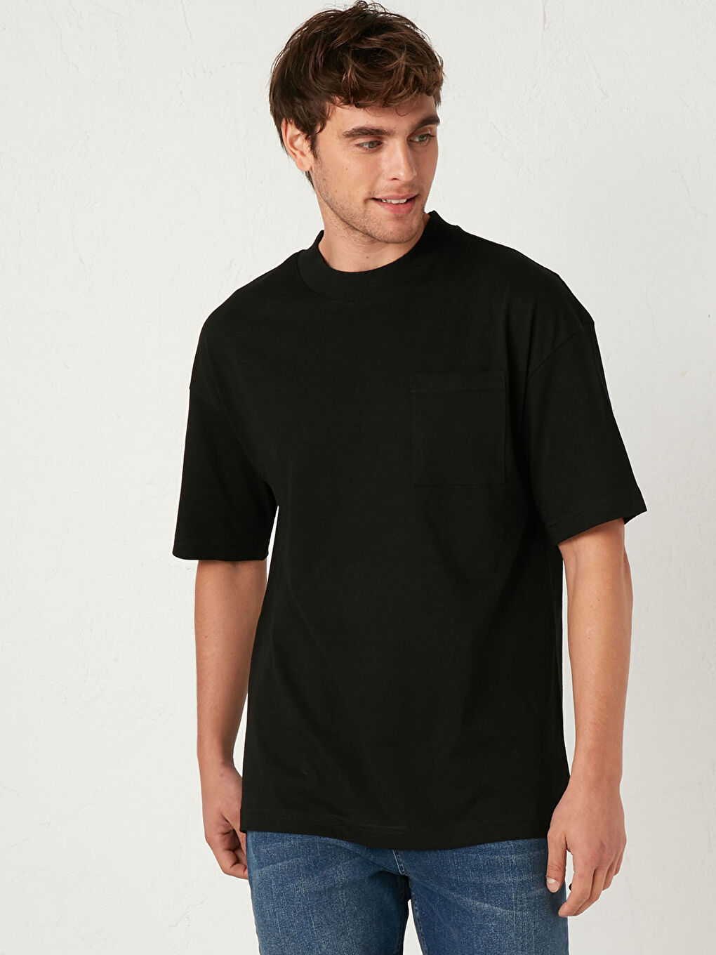Crew Neck Short Sleeve Basic Oversize T-Shirt-2