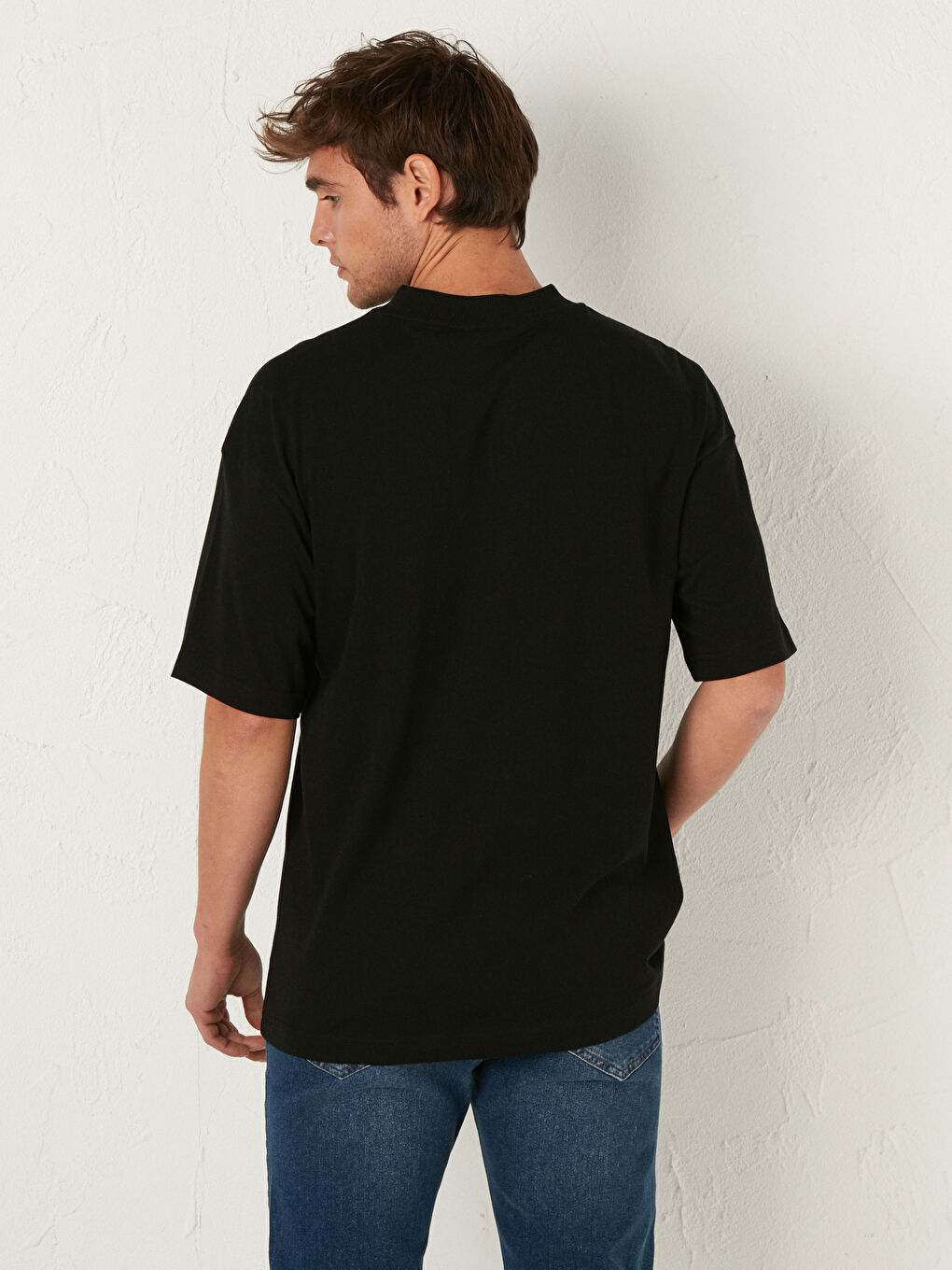 Crew Neck Short Sleeve Basic Oversize T-Shirt-4