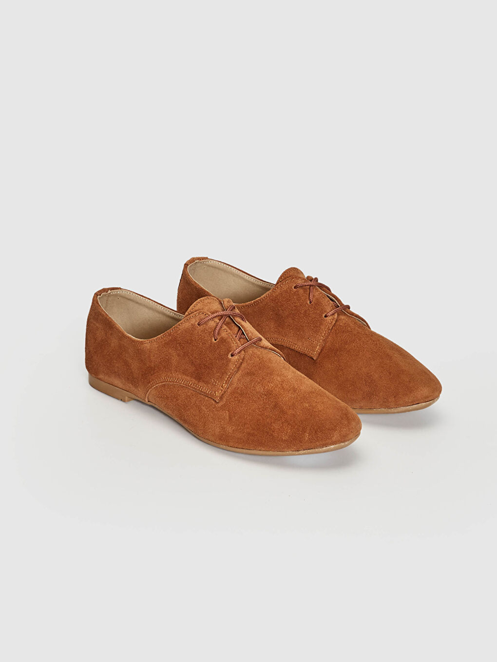 Kahverengi Kadın Saten Klasik Ayakkabı-1