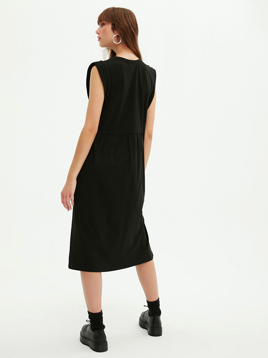 Basic Cotton Flared Dress-6