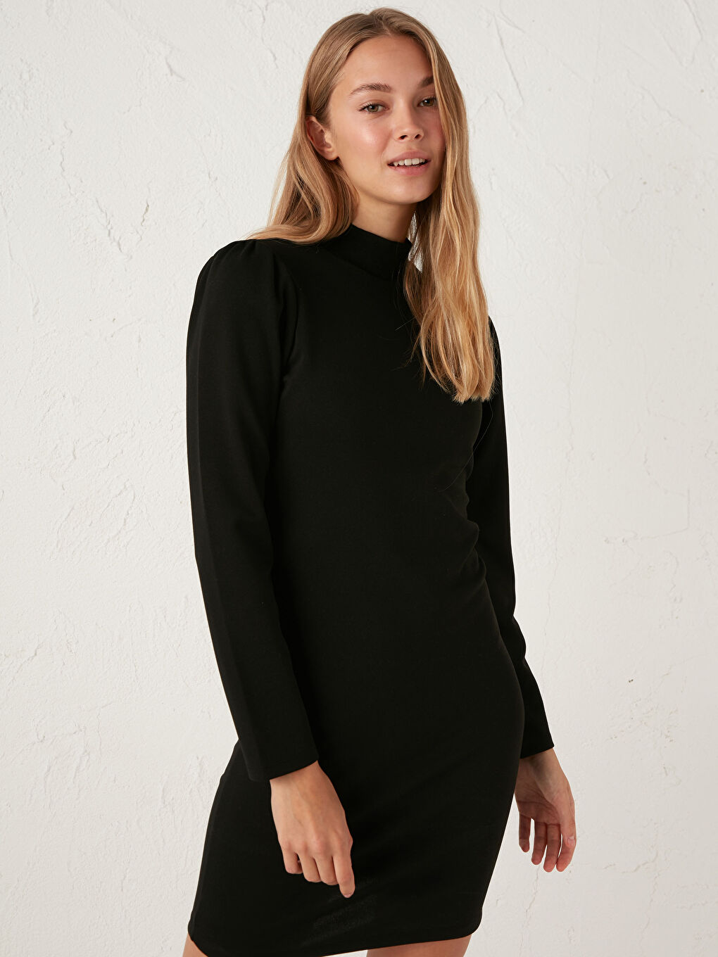 Stretchy Turtleneck Dress-3