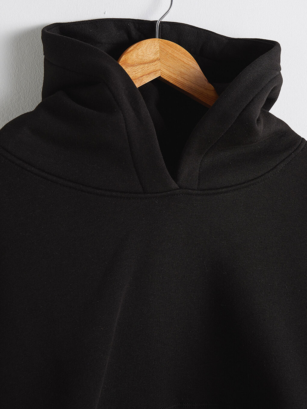 Hooded Gathered Waist Crop Sweatshirt-2