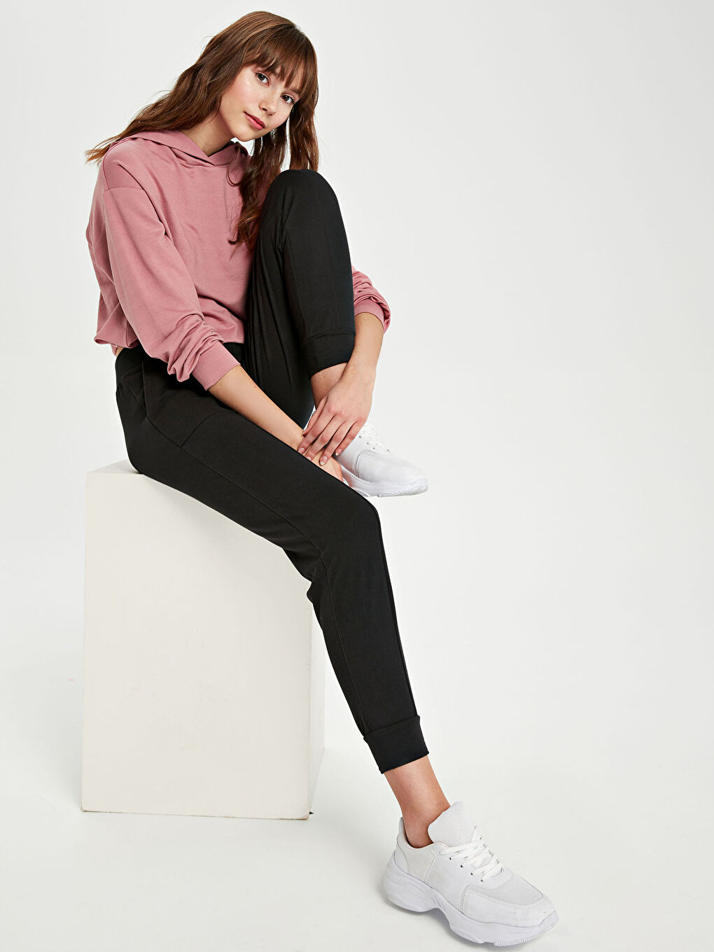 Siyah Esnek Aktif Spor Eşofman Altı-3