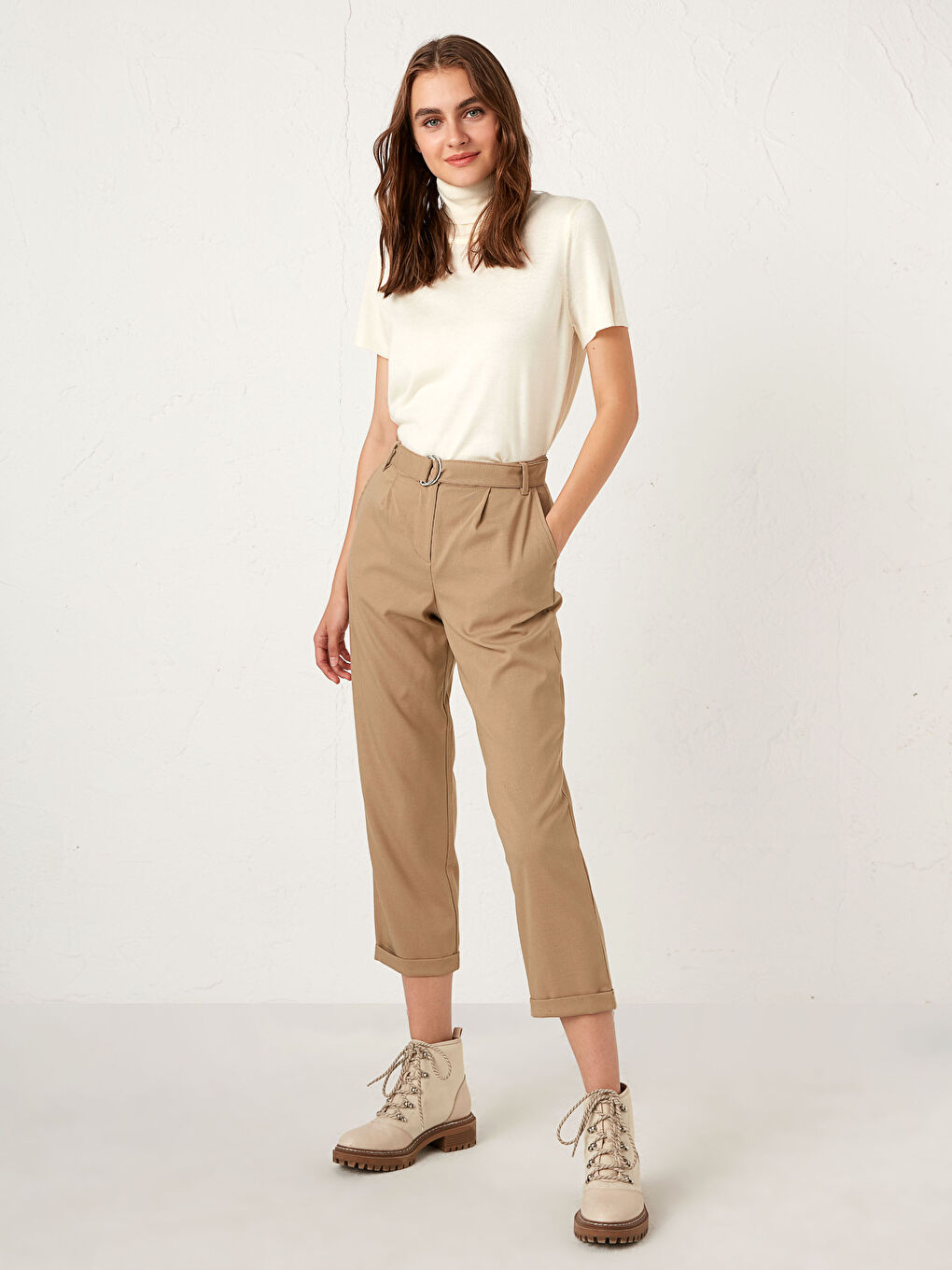 Pantalon Popeline Coupe Confortable pour Femmes-1