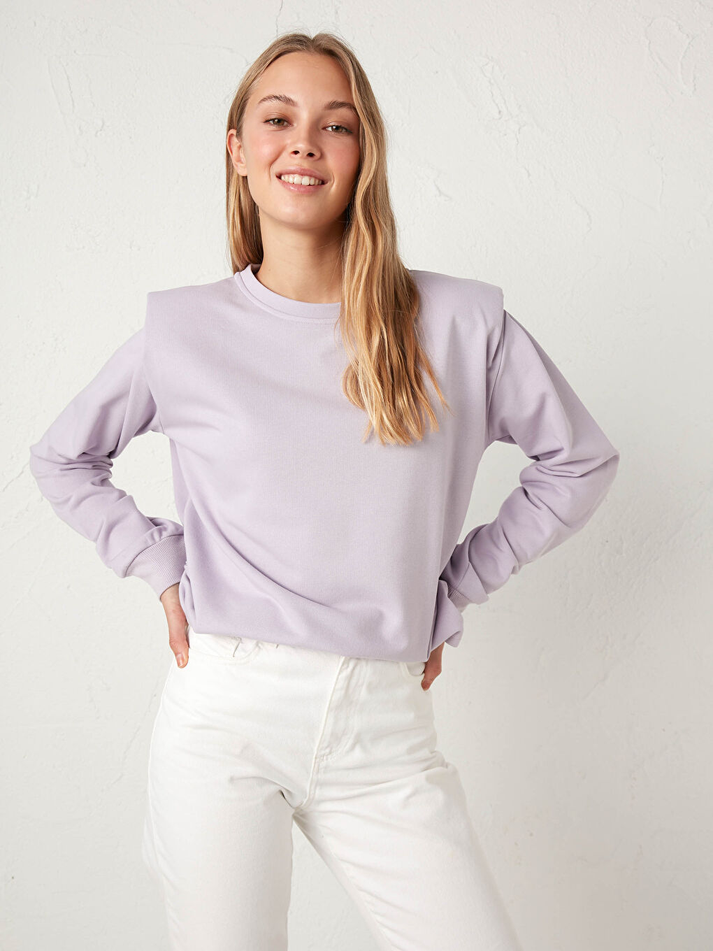 Crew Neck Lightweight Sweatshirt-1