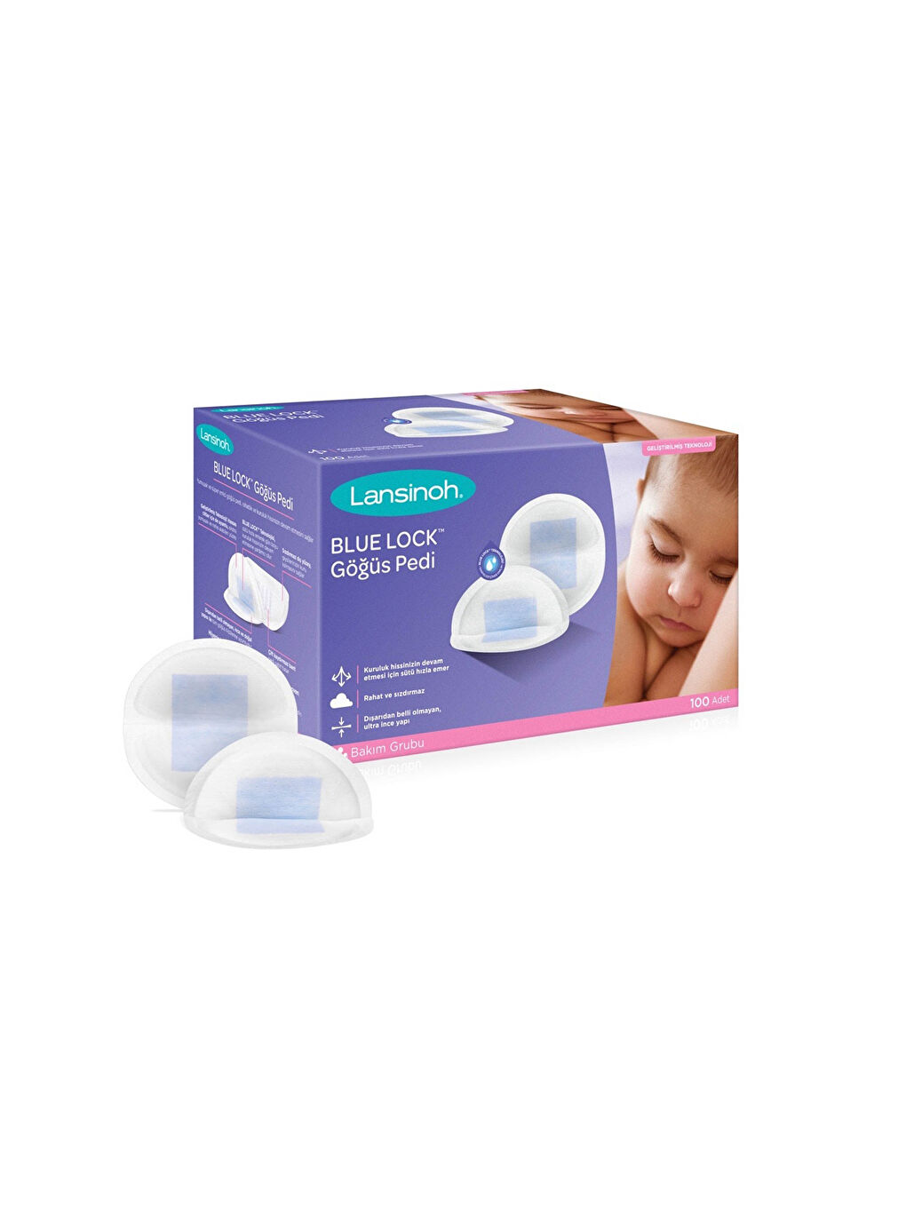 Lansinoh® Blue Lock ™ Göğüs Pedi- 100 adet