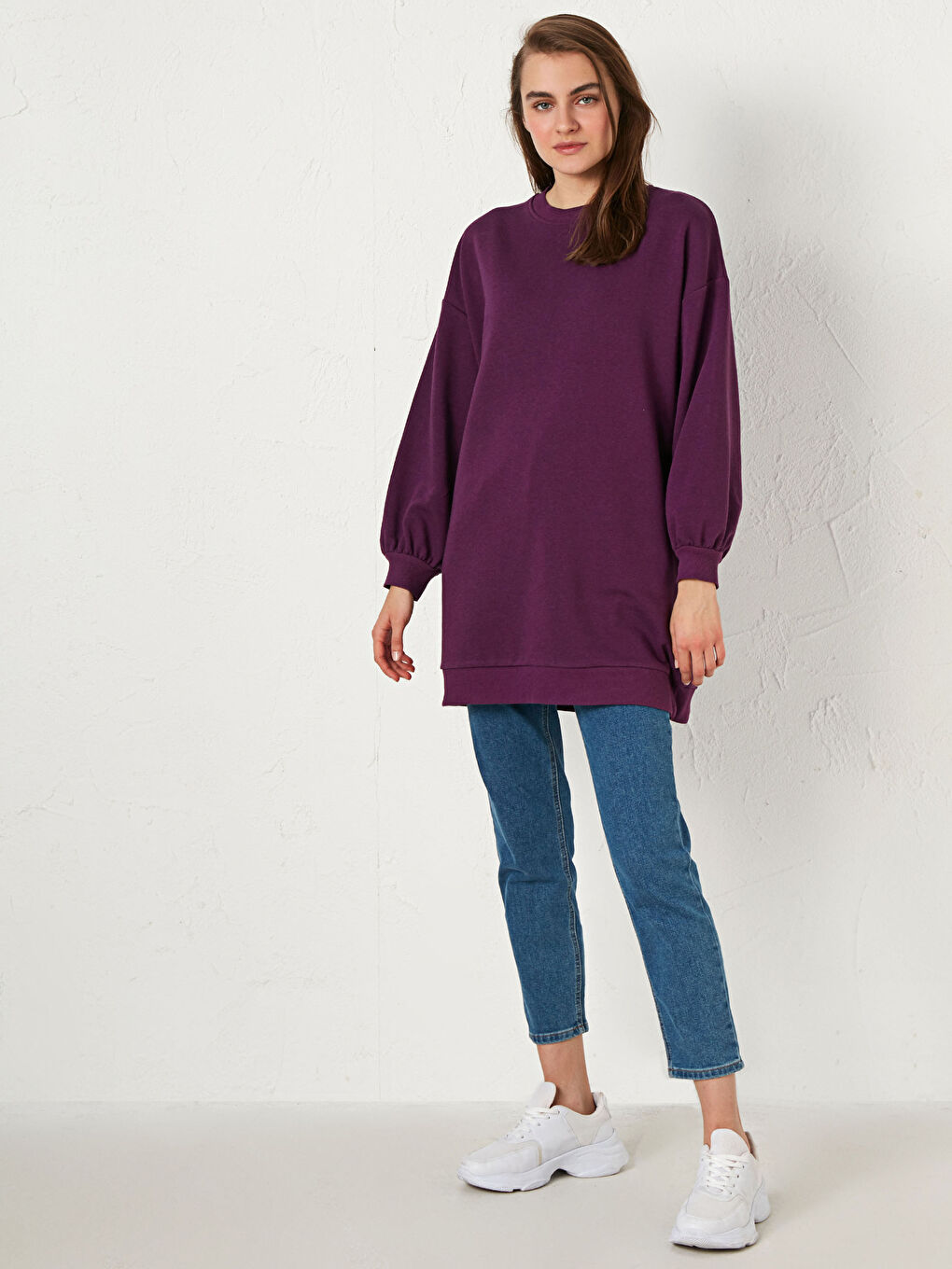 Однотонный Свитшот Оверсайз-1