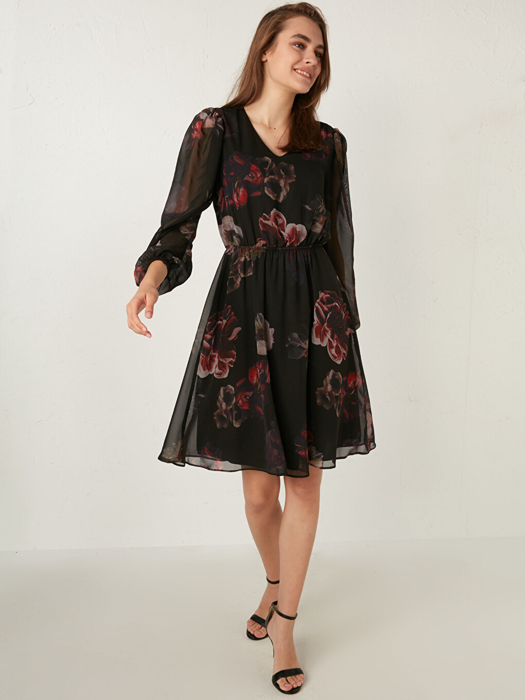 Floral Chiffon Dress-2