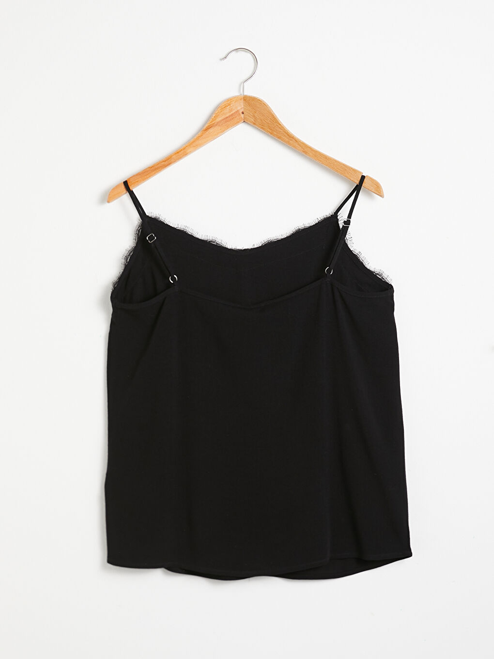 Siyah Yakası Dantelli Viskon Bluz-7