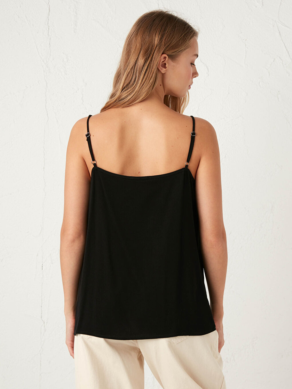 Siyah Yakası Dantelli Viskon Bluz-5