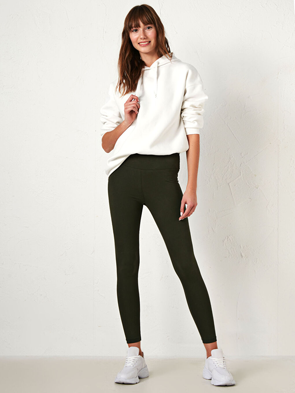 Colanți Simpli cu Talie Elastică pentru Femei-2