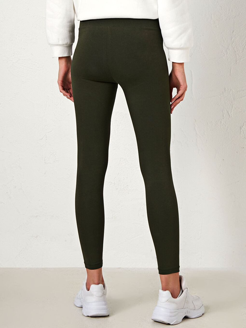 Colanți Simpli cu Talie Elastică pentru Femei-4