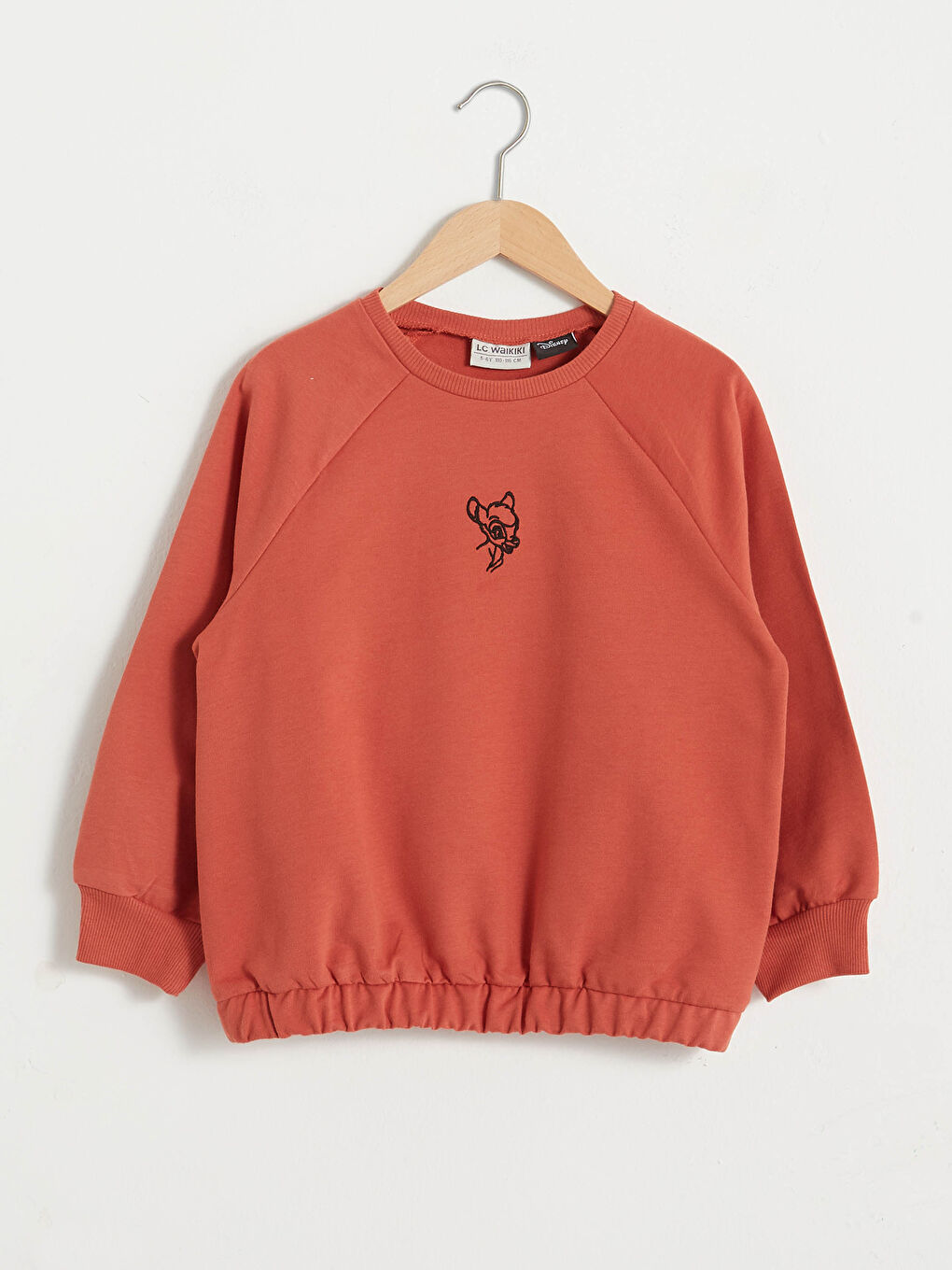 Kahverengi Kız Çocuk Bambi Baskılı Sweatshirt Anne Kız Kombini