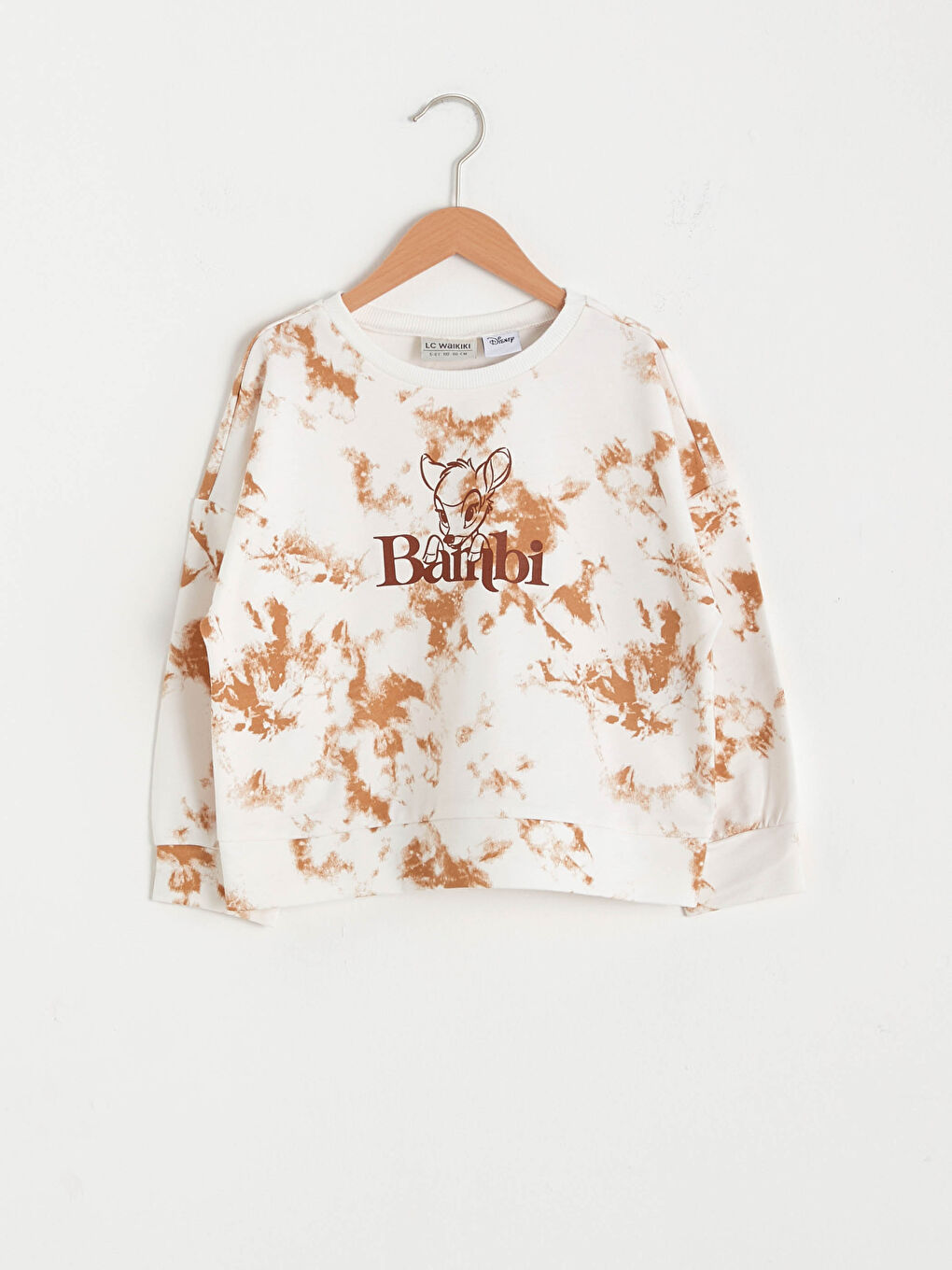 Beyaz Kız Çocuk Bambi Baskılı Sweatshirt Anne Kız Kombini