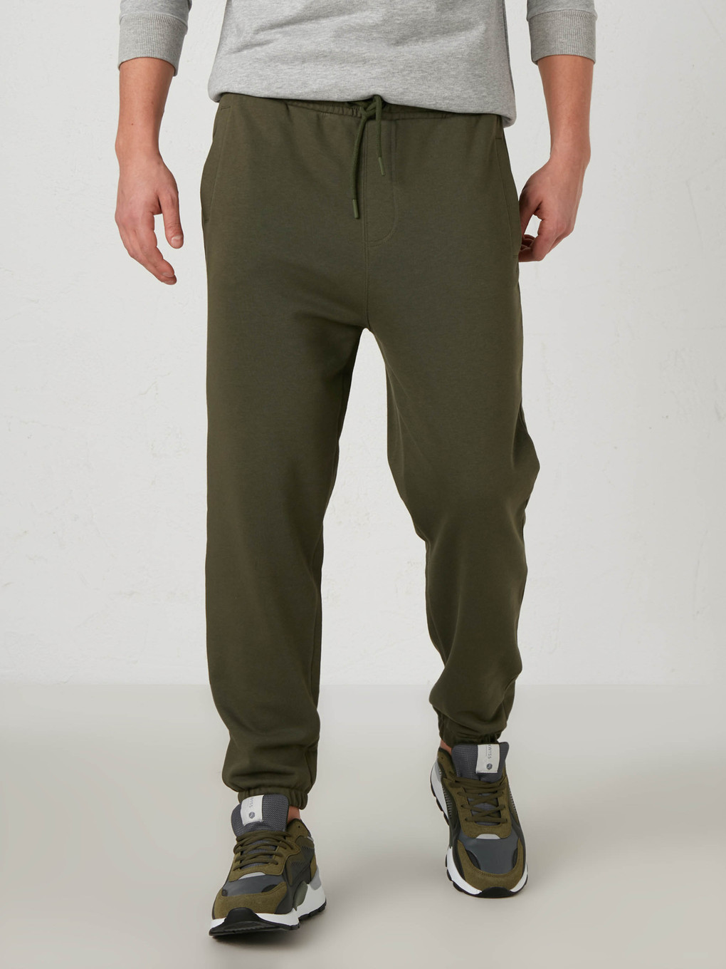 Haki Standart Kalıp Jogger Eşofman Altı-2