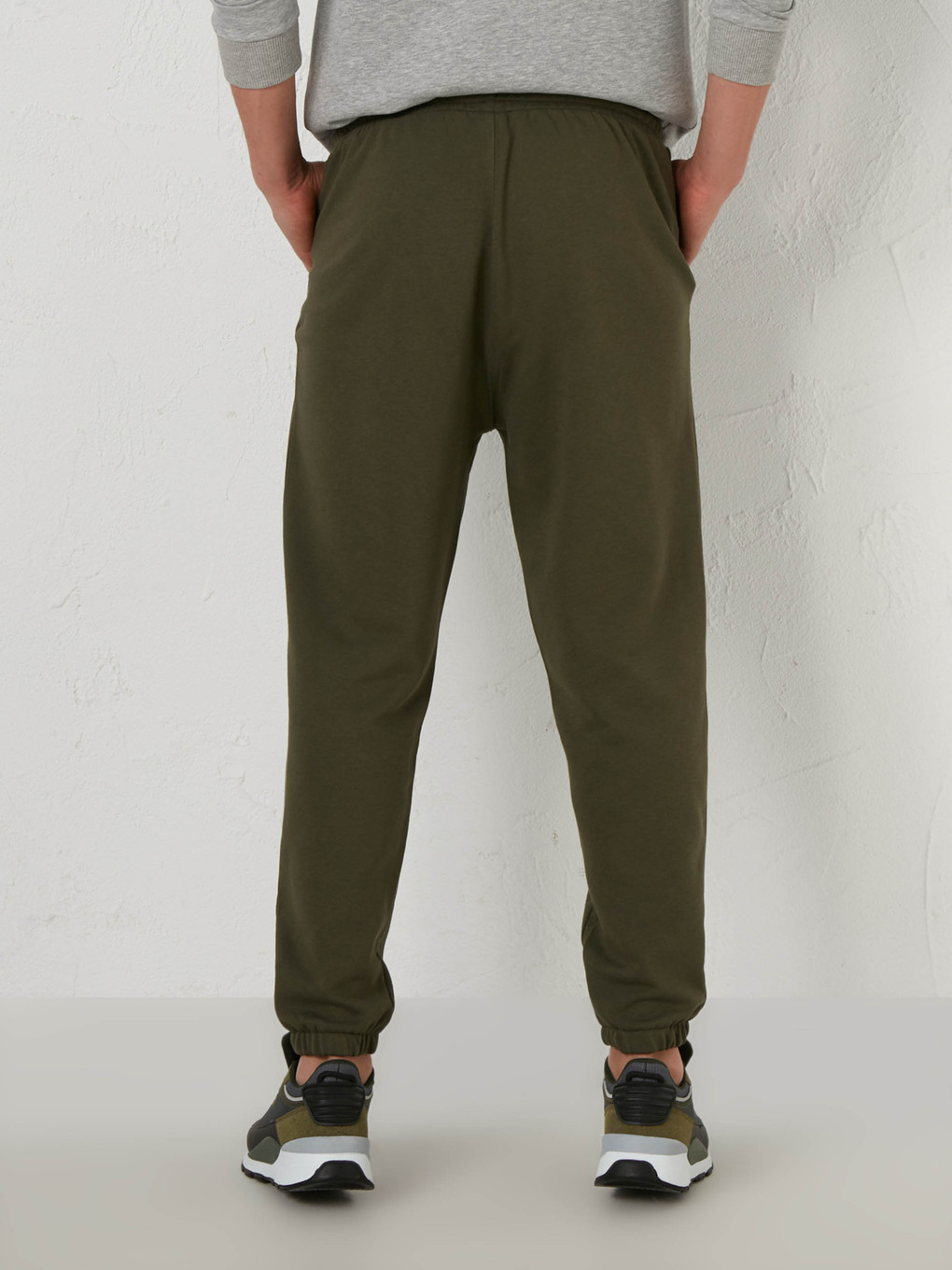 Haki Standart Kalıp Jogger Eşofman Altı-3