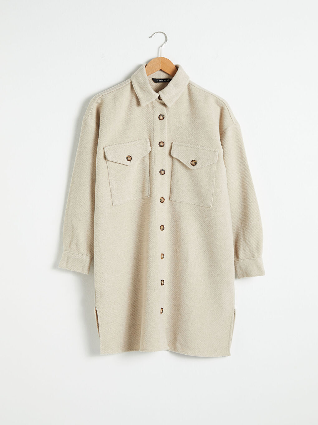 قميص تونيك للسيدات بتفاصيل جيوب من تويل-5