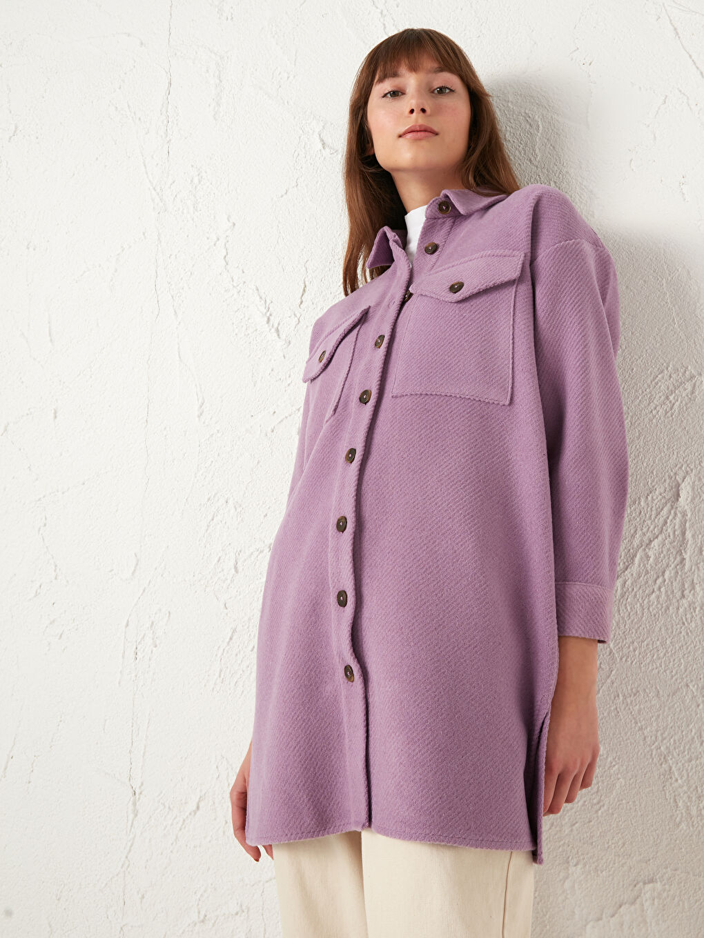 قميص تونيك للسيدات بتفاصيل جيوب من تويل