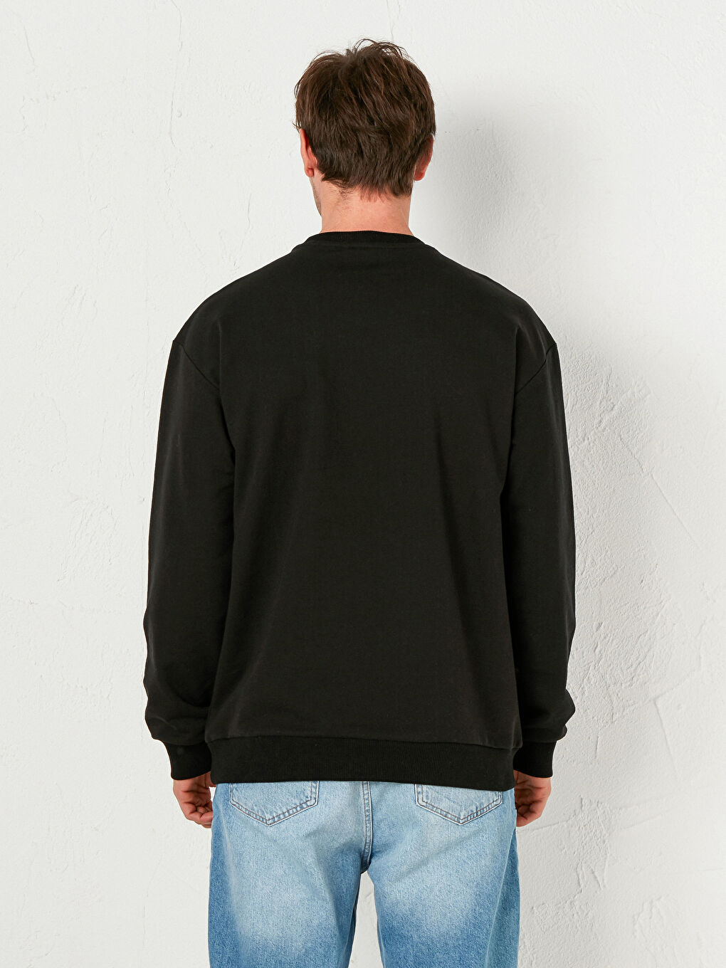 Siyah Bisiklet Yaka Ricky ve Morty Baskılı Kalın Sweatshirt-2