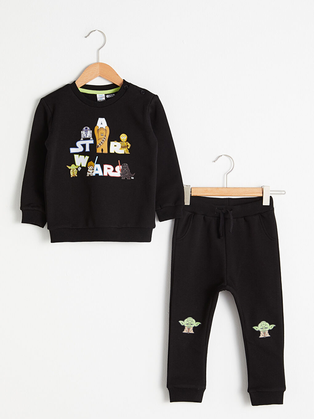 Siyah Erkek Bebek Star Wars Baskılı Takım 2'li