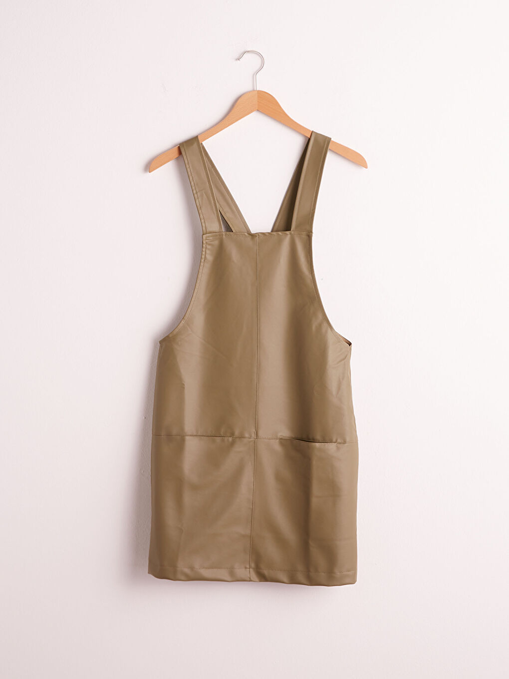 Faux Leather Mini Overall Dress-6