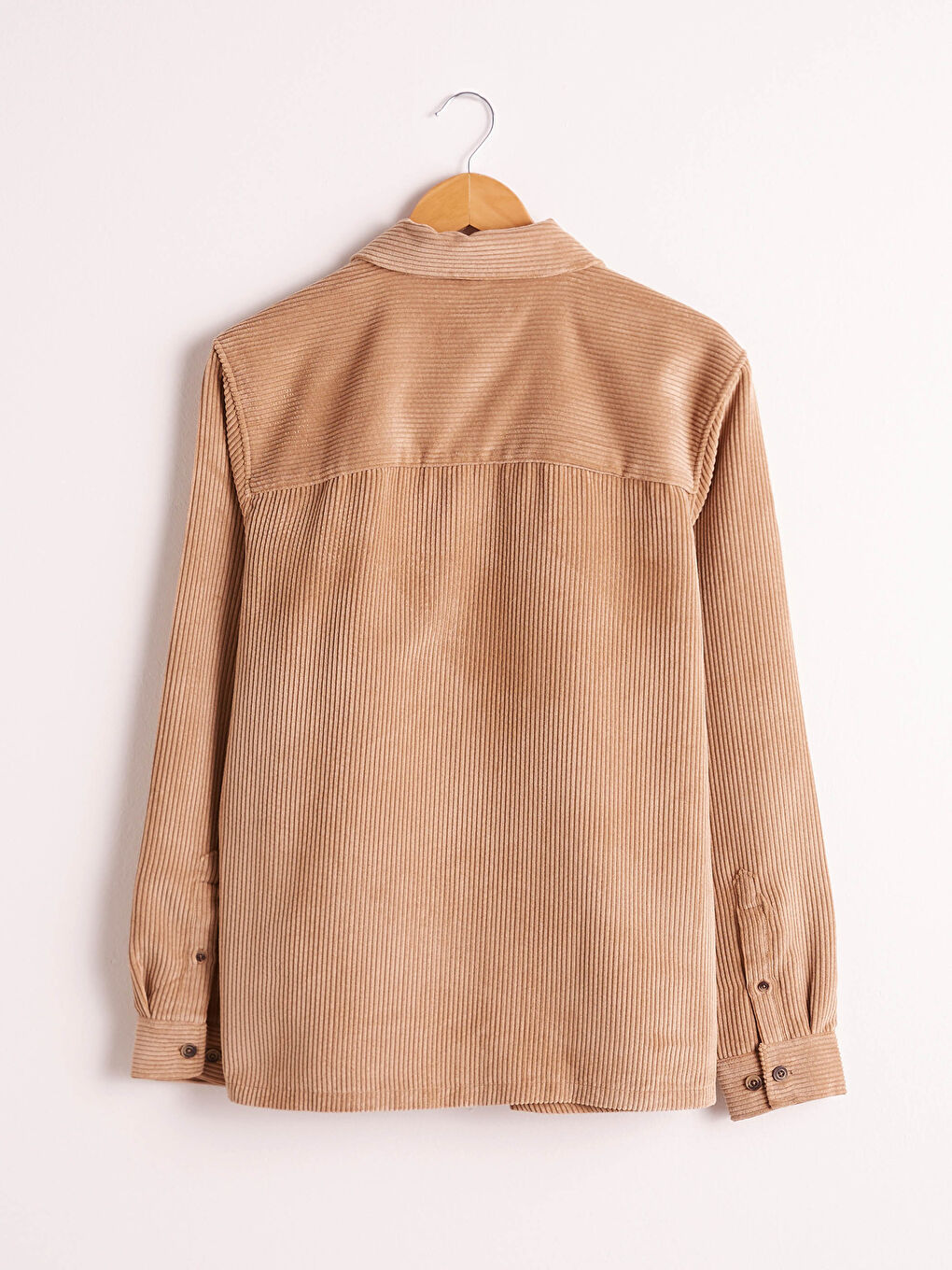 Regular Fit Long Sleeve Velvet Shirt-6