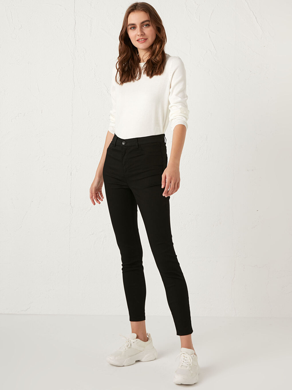 Siyah Yüksek Bel Jüpiter Süper Skinny Fit Kadın Jean Pantolon