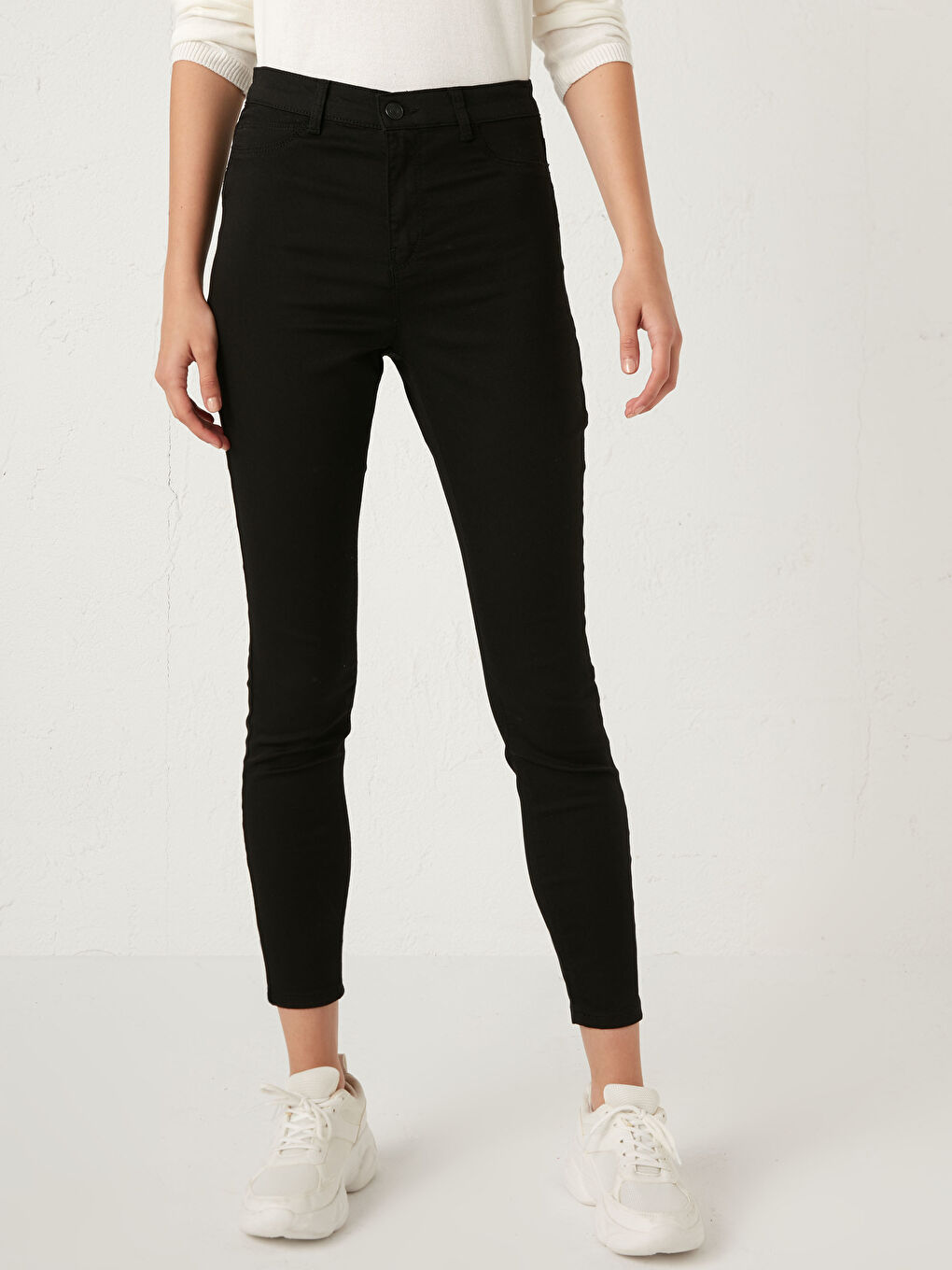 Siyah Yüksek Bel Jüpiter Süper Skinny Fit Kadın Jean Pantolon-2