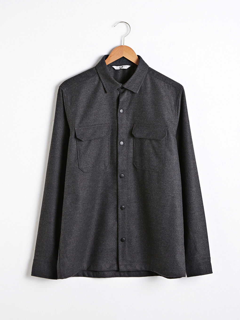 Antrasit Slim Fit Uzun Kollu Viskon Erkek Gömlek-5