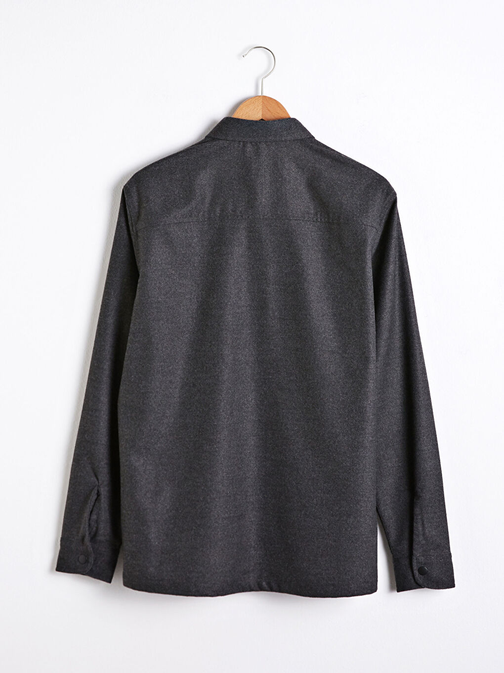 Antrasit Slim Fit Uzun Kollu Viskon Erkek Gömlek-6