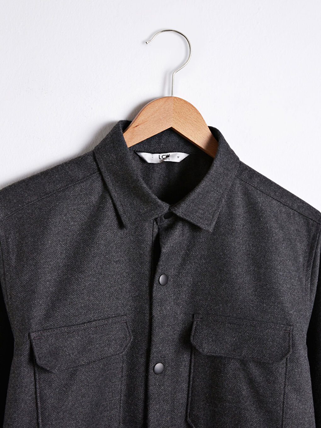 Antrasit Slim Fit Uzun Kollu Viskon Erkek Gömlek-7