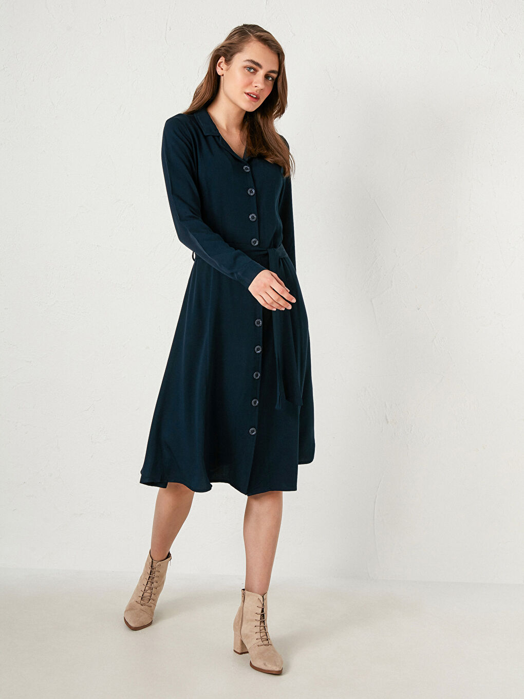 LCW Grace Taillenband Hemdkleid -0WHA56Z8-K7T