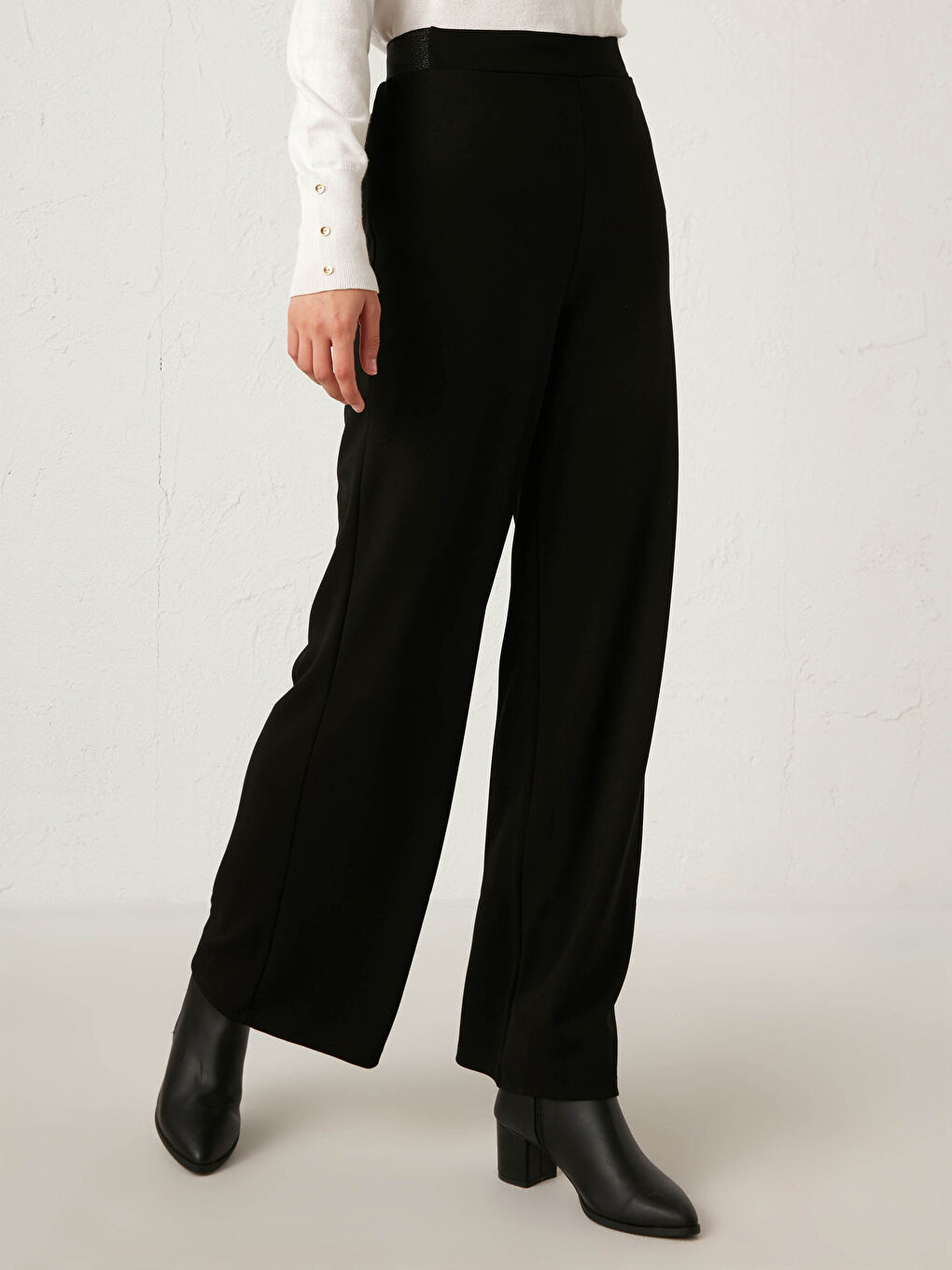 Siyah İspanyol Paça Pantolon-2