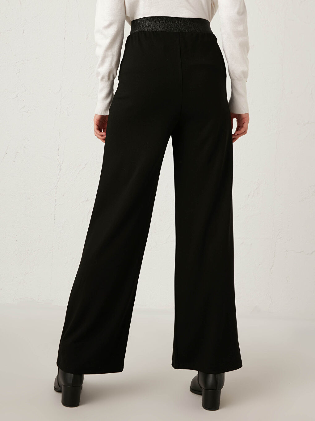 Siyah İspanyol Paça Pantolon-3