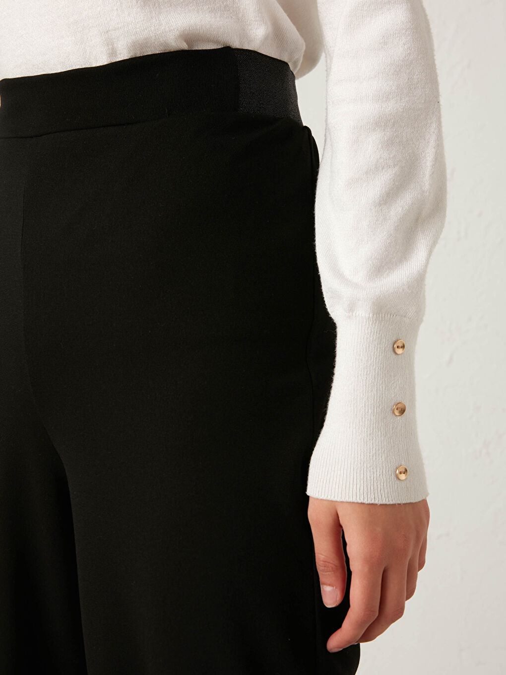 Siyah İspanyol Paça Pantolon-4